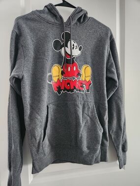 Mickey Graphic Hooded Sweatshirt - Dark Gray with Red & Yellow Adult Small